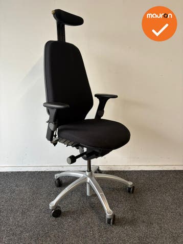 RH Logic 400 - Nieuwe zwarte stoffering  - Met hoofdsteun me, Werkplek, Ophalen of Verzenden, Gebruikt, Stoel
