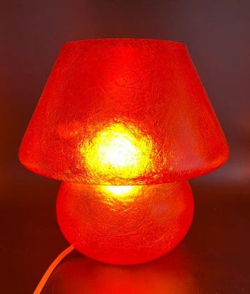 Tafellamp - Champignonlamp Space Age vintage in rode, Antiek en Kunst, Antiek | Lampen