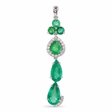 Zonder minimumprijs - Hanger - 14 karaat Witgoud - 3.85ct.