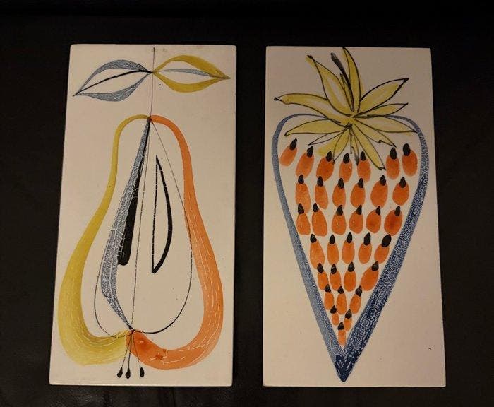 Modern Tegel (2) - Fruit - proceram - Roger Capron - Modern, Antiek en Kunst, Curiosa en Brocante