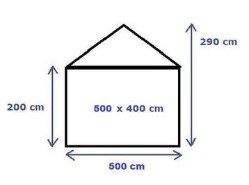 Premium Partytent PVC 5x4x2 mtr in Wit-Grijs (5x4 meter), Verzenden, Nieuw, 2 meter of meer, Partytent