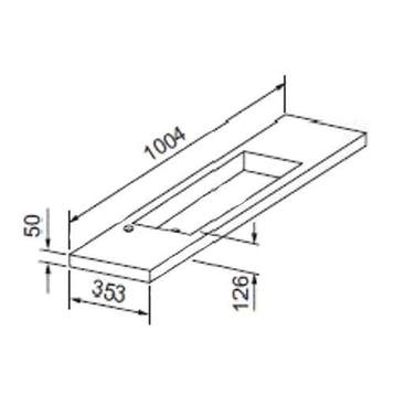 Wastafel Slim 100Cm Ondiep 35Cm Excl. Kraangat Glans Wit, Ophalen of Verzenden, Nieuw