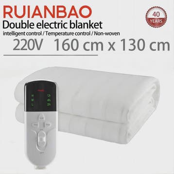 RUIANBAO Elektrische Deken 160x130cm - Verwarmde Deken met I, Verzenden, Nieuw