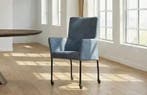Leren eetkamerstoelen met armleuning en wieltjes, Ophalen of Verzenden, Nieuw, Leer