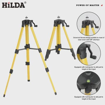 HILDA Laser Waterpas Statief 1.2M/1.5M Verstelbaar Hoogte Fe, Verzenden, Nieuw