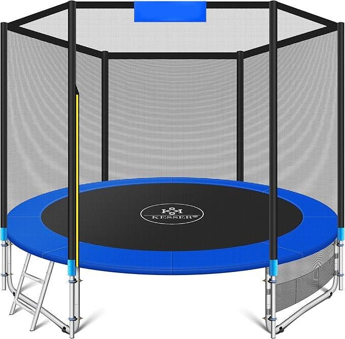 Trampoline - Met veiligheidsnet - 244 cm - Tot 150 kg - Blau, Kinderen en Baby's, Speelgoed | Buiten | Trampolines, Zo goed als nieuw