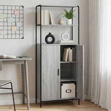 vidaXL buffetkast Grijs Sonoma 40 x 33 x 161 cm Bewerkt hout, Minder dan 50 cm, Verzenden, Nieuw, Minder dan 100 cm
