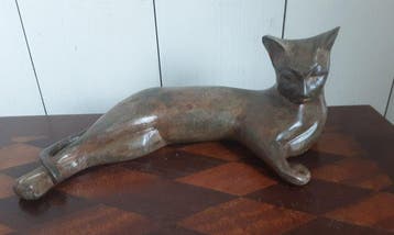 P. Chenet Foundry - Figuur - Grote Kat - 23 cm - Brons