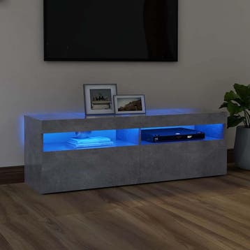 vidaXL Tv-meubel met LED-verlichting 120x35x40 cm betongrijs, 100 tot 150 cm, Verzenden, Nieuw, Minder dan 100 cm
