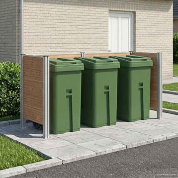 vidaXL Afvalbak Schutting Bruin 237 x 85 x 115 cm Aluminium, Verzenden, Nieuw