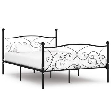 vidaXL Bedframe met lattenbodem metaal zwart 140x200 cm, Verzenden, Zwart, 140 cm, 200 cm