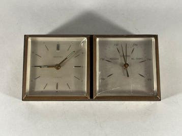 Wekker Bauhaus plexiglas, Messing - 1950-1960 - Luxe