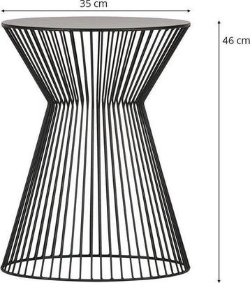 WOOOD Suus Bijzettafel - Metaal - Zwart - 46x Ø35 cm, Verzenden, Nieuw