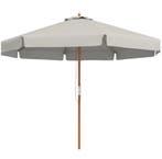Nieuwe Houten Tuin Parasol 325cm Lichtgrijs – Katrolsysteem, Verzenden, Nieuw, Stokparasol, Waterdicht