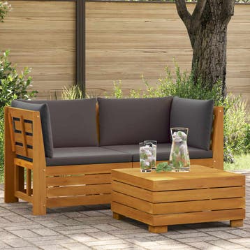 vidaXL 2-delige Tuin loungeset Massief Acaciahout Bruin, Verzenden, Nieuw, 2 zitplaatsen, Loungeset