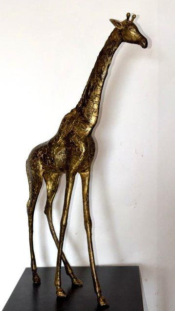 Abdoulaye Derme - sculptuur, Grande Girafe - 63 cm - 63 cm -