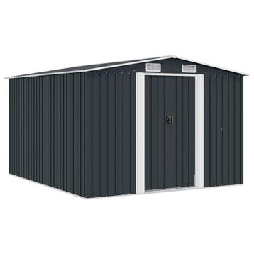 vidaXL Tuinschuur 257x298x178 cm metaal antracietkleurig, Tuin en Terras, Tuinhuizen, Verzenden, Nieuw