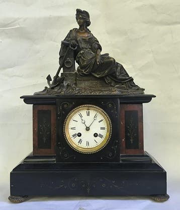 Figurale pendule - Marmer, Brons - 1850-1900