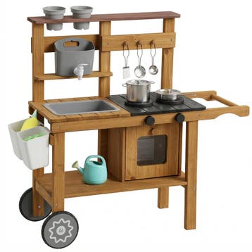 Modderkeuken Kinderen Buitenspeelkeuken Van Hout Met Kraan S, Verzenden, Nieuw
