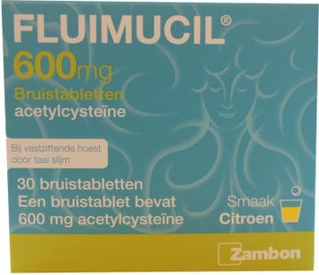 Fluimucil 600 mg - 30 bruistabletten, Verzenden, Nieuw
