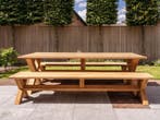 8 persoons picknickset | Duurzaam Teak | direct leverbaar |, Tuin en Terras, Picknicktafels, Ophalen of Verzenden, Nieuw, Rechthoekig