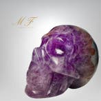 Prachtige schedel in Amethyste en agaat Schedels - Hoogte:, Verzamelen