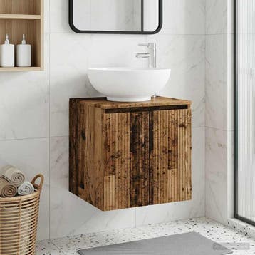 vidaXL Wandgemonteerde wastafelmeubel Oud hout 49,5 x 44,5 x, Verzenden, Nieuw