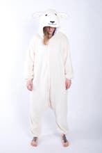 Onesie Schaap Pak L-XL Schapenpak Kostuum Wit Lammetje Ooi P, Maat 52/54 (L), Carnaval, Nieuw, Ophalen of Verzenden