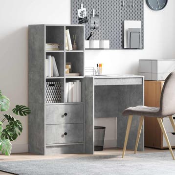 vidaXL Bureau Beton Grijs 105,5 x 50 x 127 cm 2 st, Verzenden, Nieuw