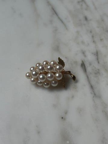 Broche - 14 karaat Geel goud Parel - Antieke parelbroche
