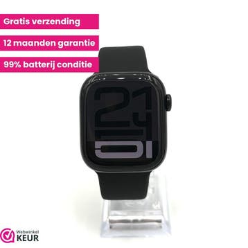 Apple Watch Serie 10 42mm jet black | 99% | Garantie, Stappen, Verzenden, IOS, Zo goed als nieuw