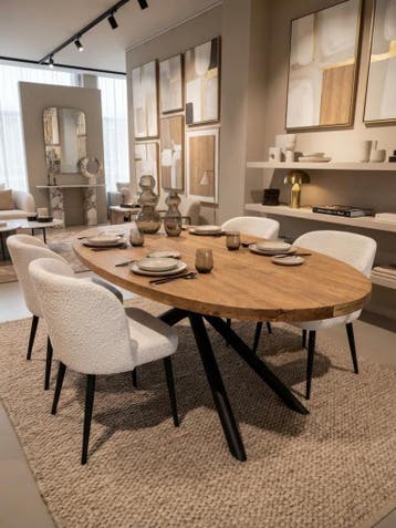 Online veiling: Eetkamertafel Angelo ovaal met spinpoot,, Nieuw