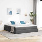 vidaXL Opslag bed met matras Donkergrijs 160 x 200 cm, Huis en Inrichting, Slaapkamer | Bedden, Verzenden, Nieuw, Grijs