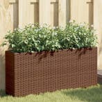 vidaXL Plantenbak met 2 potten 90x20x40 cm poly rattan bruin, Tuin en Terras, Bloembakken en Plantenbakken, Verzenden, Nieuw