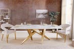 Design eettafel ART LIVING 200cm wit marmer keramiek metaal, Ophalen of Verzenden, Nieuw
