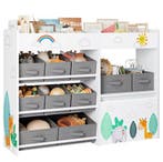 Speelgoedkast met 10 Stoffen Opbergvakken – Wit Kast Design, Verzenden, Nieuw