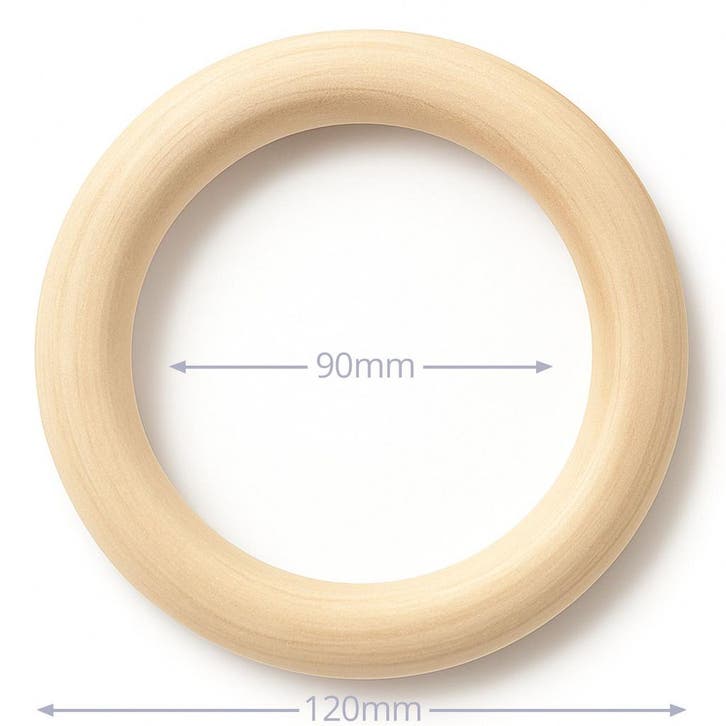 Houten Ring - 12 cm - Blank Onbehandeld Beukenhout - Splin, Hobby en Vrije tijd, Breien en Haken, Ophalen of Verzenden