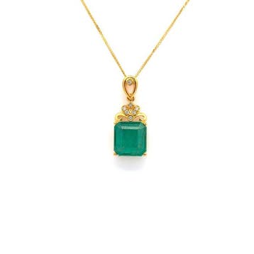 Ketting met hanger - 14 karaat Geel goud - 2.10ct. tw.