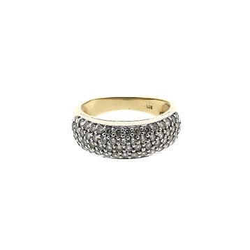 Gouden pavéring met zirconia, Gebruikt, Ophalen of Verzenden, Kleiner dan 17, Met edelsteen