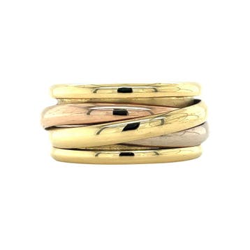 Tricolour gouden ring 18 karaat, Sieraden, Tassen en Uiterlijk, Ringen, Verzenden, Zo goed als nieuw, Goud