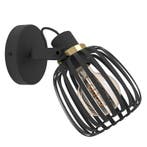 Zwarte industriële wandspot staal, Giovanni, Huis en Inrichting, Ophalen of Verzenden, Nieuw, Industrieel