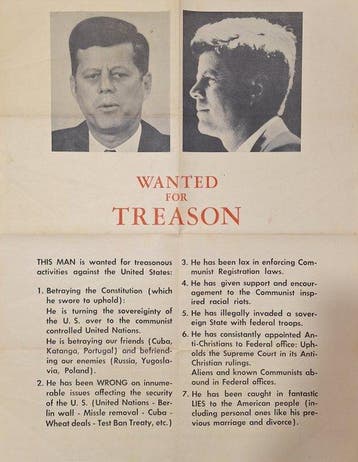 Anonymous - KENNEDY, John Fitzgerald – WANTED FOR TREASON