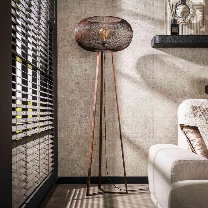 *WOONWINKEL* Minimalistische Vloerlamp Staaldraad, Huis en Inrichting, Lampen | Vloerlampen, Nieuw, Verzenden