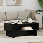 vidaXL Salontafel Zwart Eiken 80 x 46 x 35 cm Bewerkt hout, Minder dan 50 cm, Verzenden, Nieuw, Minder dan 50 cm