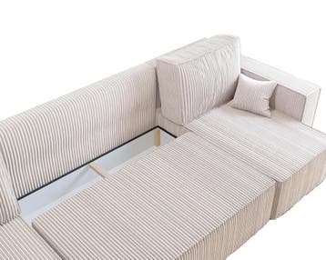 U-bank Ribstof Karlo Grijs | Universeel | €649,-, Huis en Inrichting, Banken | Bankstellen, Hout, Hoekbank, Vierpersoons of meer