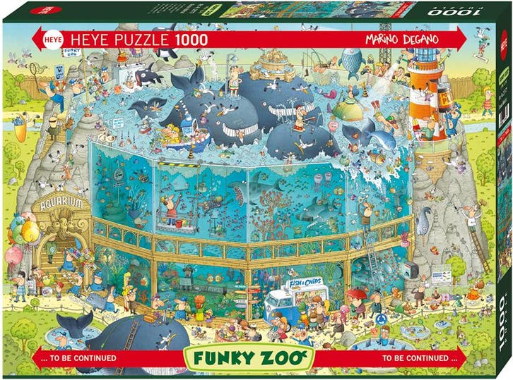 Funky Zoo - Ocean Habitat Puzzel (1000 stukjes) | Heye -, Hobby en Vrije tijd, Denksport en Puzzels, Nieuw, Verzenden
