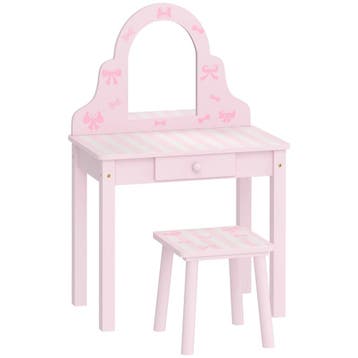 Kinder Make-up Tafel Set 2 In 1 Kaptafel Bureau Met Kruk Afn, Verzenden, Nieuw