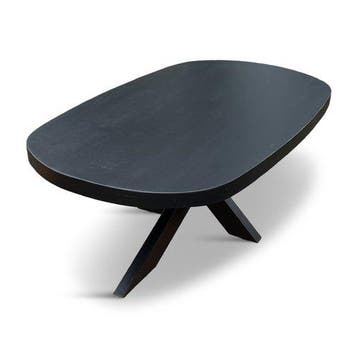 Salontafel Deens Ovaal Björn 120x70cm Mango Zwart, Ophalen of Verzenden, Nieuw
