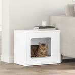 vidaXL Kattenhuis Wit 51 x 30 x 42 cm Bewerkt hout, Dieren en Toebehoren, Verzenden, Nieuw