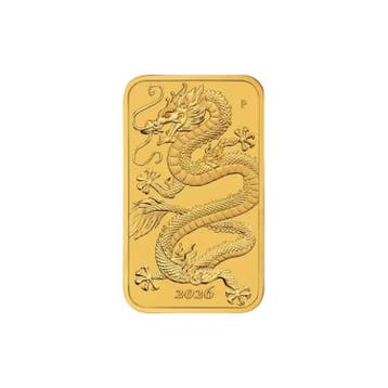 Gouden Rectangular Dragon muntbaar 2026 1 troy ounce, Verzenden